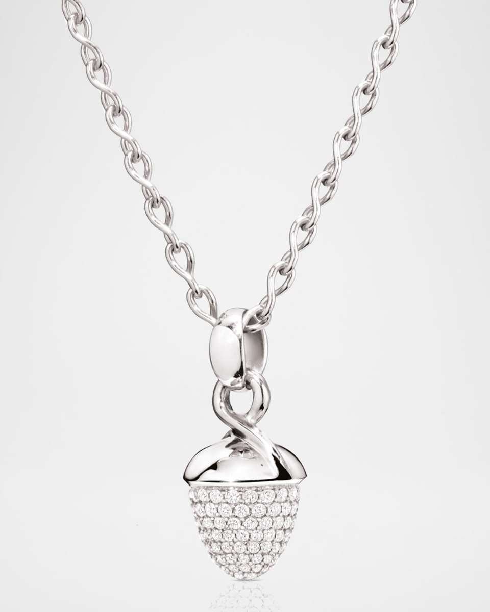 Mikado Bouquet 18K White Gold Pave Diamond Pendant